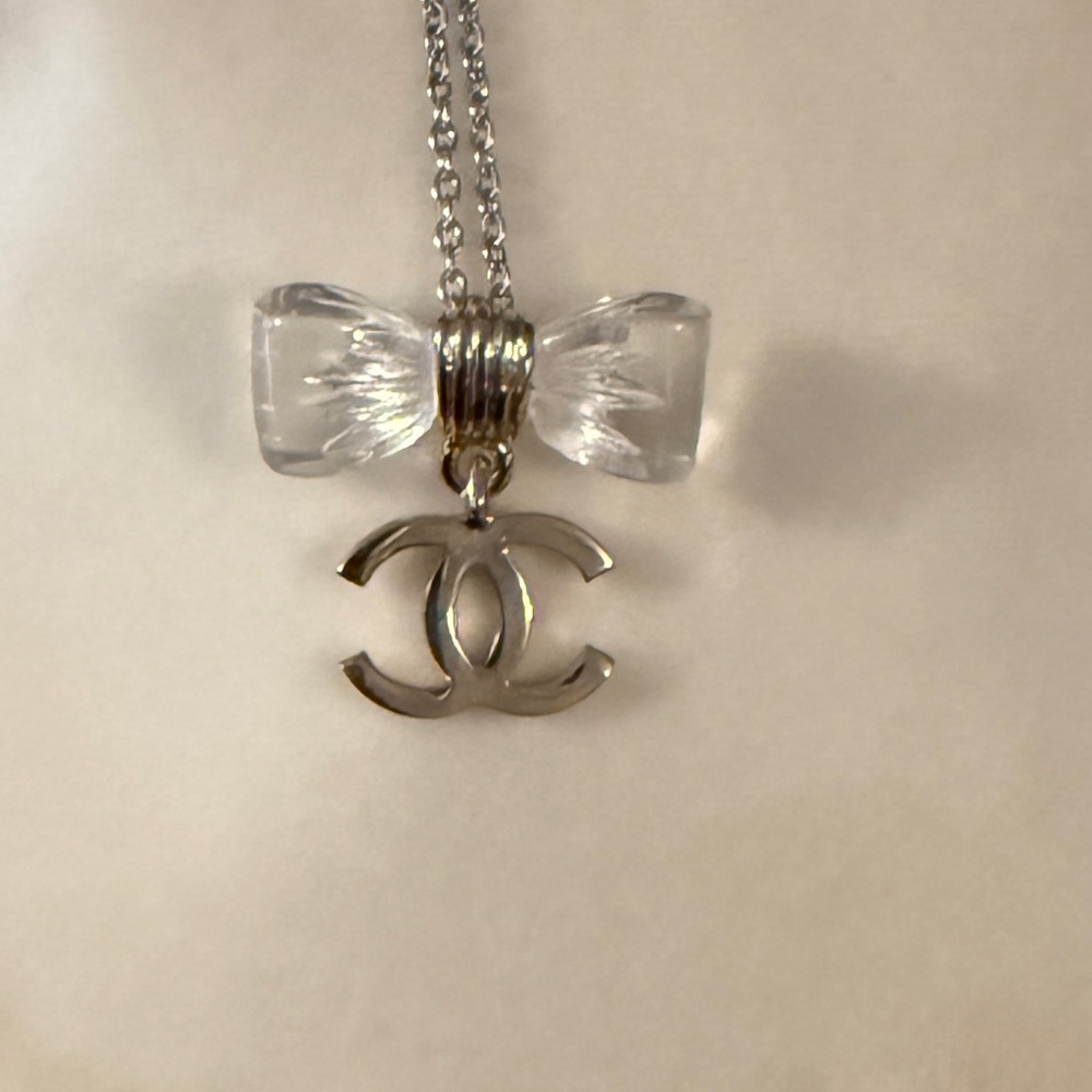 Chanel Bow with Silver CC Charm